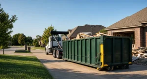 Residential dumpster rental delivered to a home in New Braunfels, TX